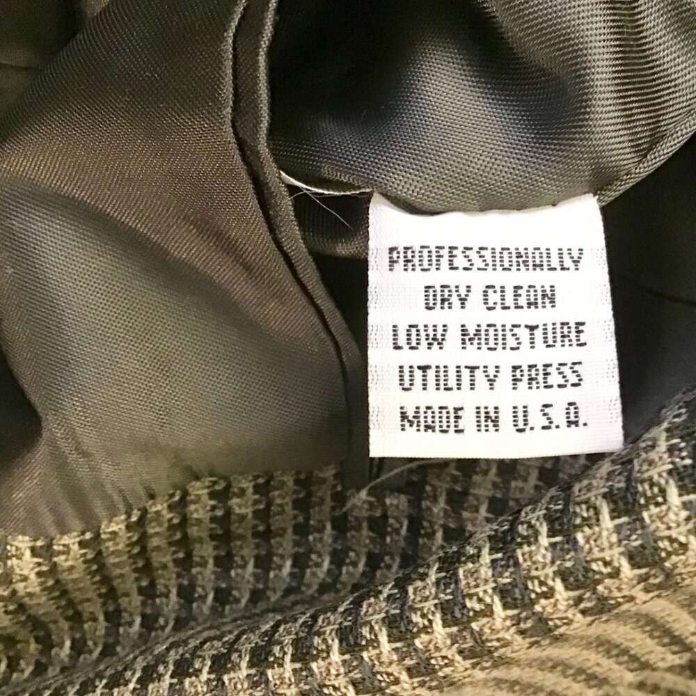 VTG Daniel Hechter Foley's Blazer 44 Chest Sport Coat Check Black Tan USA Made - Picture 13 of 13